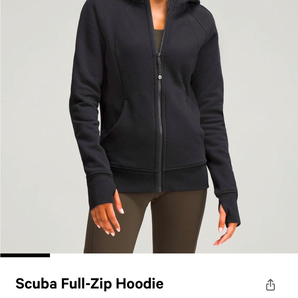 Lululemon Scuba Full Zip Hoodie, size 4, black